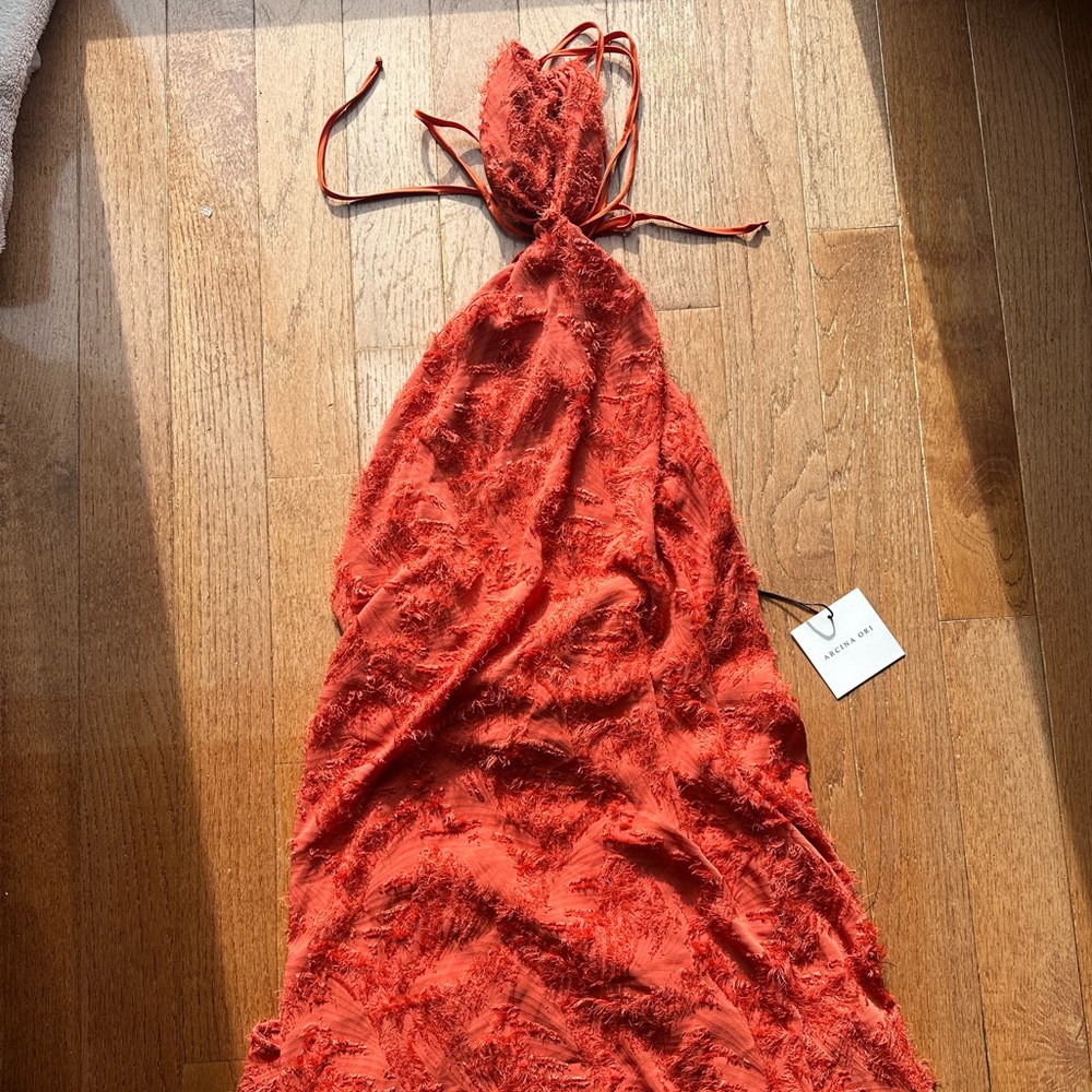 Brand New (NWT) Arcina Ori Kara Dress - Burnt Orange - Picture 11 of 13